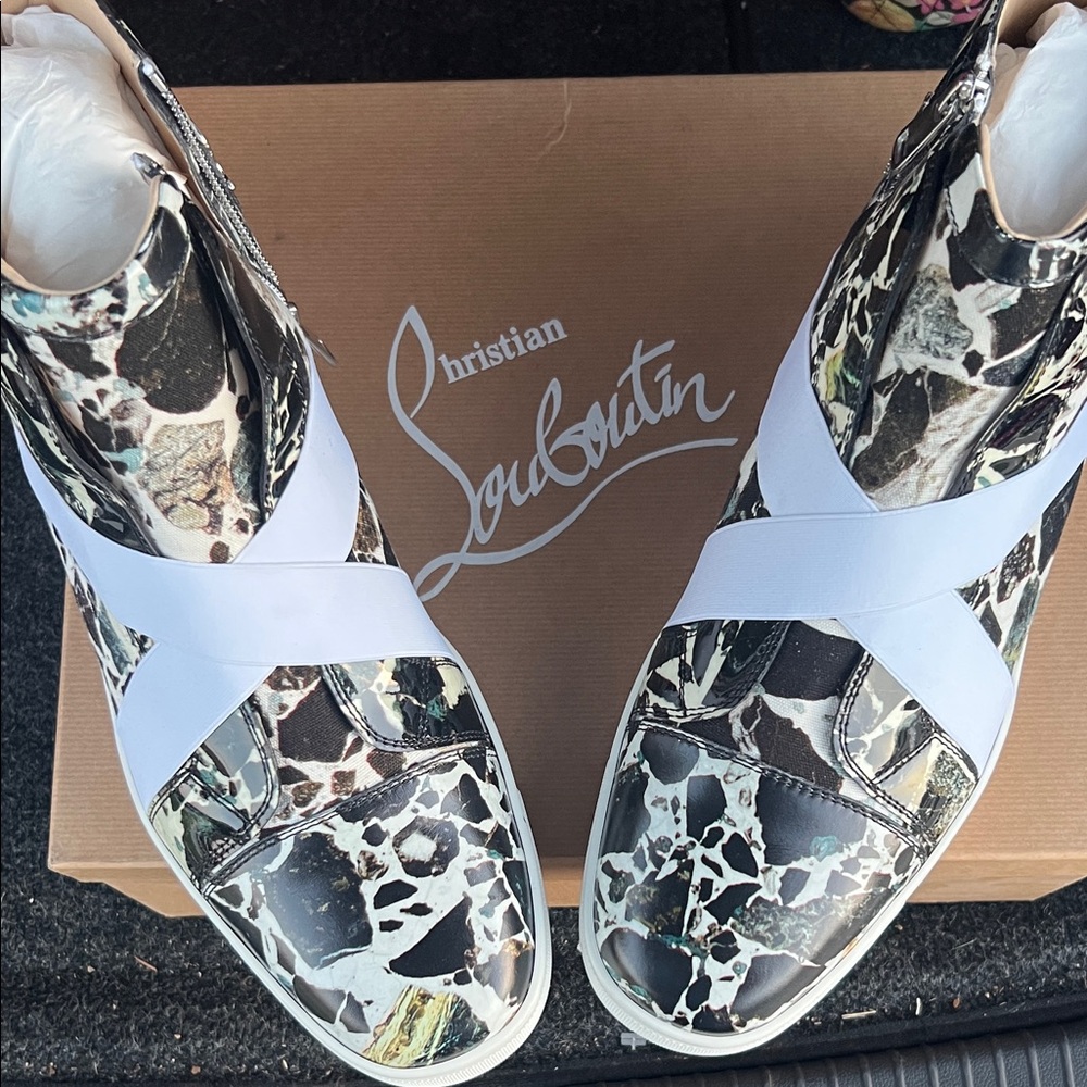 Christian Louboutin Black and White Patterned Sneakers